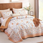 WONGS BEDDING Fall Quilt Set Queen, Microfiber Lightweight Farmhouse Bed Quilt - Image 2