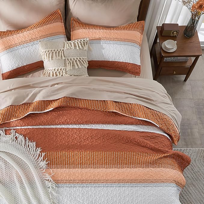 King Size Quilt Set Orange - Image 8