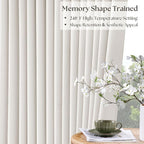 Ivory 100 Inch Pinch Pleated Blackout Linen Curtains - Image 4