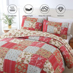 Secgo King Size Comforter Set- 100% Cotton Quilt King Size Set, Sage bedspreads - Image 3