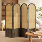 Rattan Room Divider, 4 Panel Folding Room Screen Divider, Foldable Room - Image 7