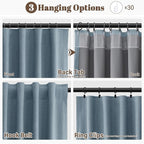 Blue Linen 100% Room Darkening Curtains 120 Inches Long - Image 2