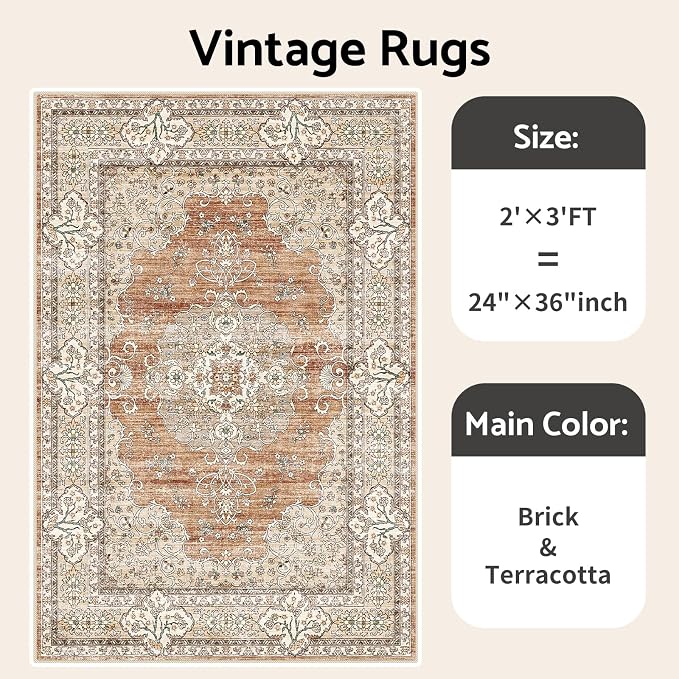 2x3 Washable Entryway Area Rug - Image 7