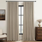 QJmydeco GreyBeige 108 Inch Curtains 2 Panel Set Burg Modern Decorative Dark by QJMYDECO