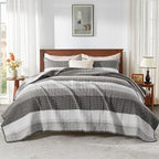 King Size Quilt Set Dark Grey - Image 9