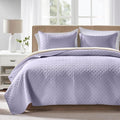 FLYMME Twin Quilt Set, Lightweight Lavender Bedspreads, Basket Weave Pattern by FLYMME