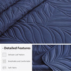 EXQ Home Quilt Set Full Queen Size Navy 3 Piece, Lightweight Soft Coverlet - Image 4