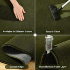 Modern Soft Hallway Runner Rug, 2x6 Olive Green Washable Runner Rug | Fluffy - Image 6