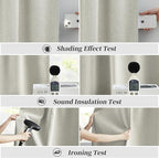 Greyish Beige Blackout Linen Curtains 45 Inches Long, Completely Blackout - Image 6