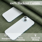 Blackout Dark Green Viral Curtains 90 Inches Long - Image 3