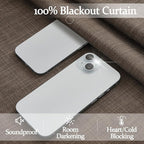 Blackout Dark Brown Bedroom Curtains 84 Inches Long 2 Panels Set, Memory - Image 3