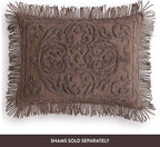 Beatrice Home Fashions Medallion Twin Cotton Chenille Bedspread, Chocolate | - Image 5