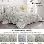 Chezmoi Collection Daisy 3-Piece Printed Patchwork Quilt Set - Image 5