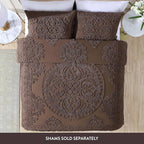 Beatrice Home Fashions Medallion Twin Cotton Chenille Bedspread, Chocolate | - Image 2