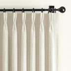Blackout Memory Trained Pleated Linen Cream Beige Curtains 96 Inches Long - Image 9