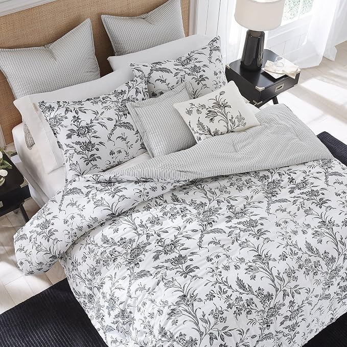 Laura Ashley - Queen Comforter Set, Soft & Reversible Cotton Bedding, Medium - Image 3