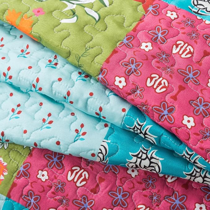 SLPR - All is Bright Colorful Patchwork Quilt Set, King - Image 7