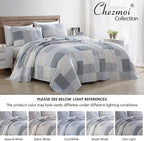 Chezmoi Collection Anderson 3-Piece Printed Patchwork Quilt Set, Lightweight - Image 5