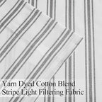 ZJDECOR Cotton Blended Beige Striped Kitchen Tier Curtains, Semi Sheer - Image 4
