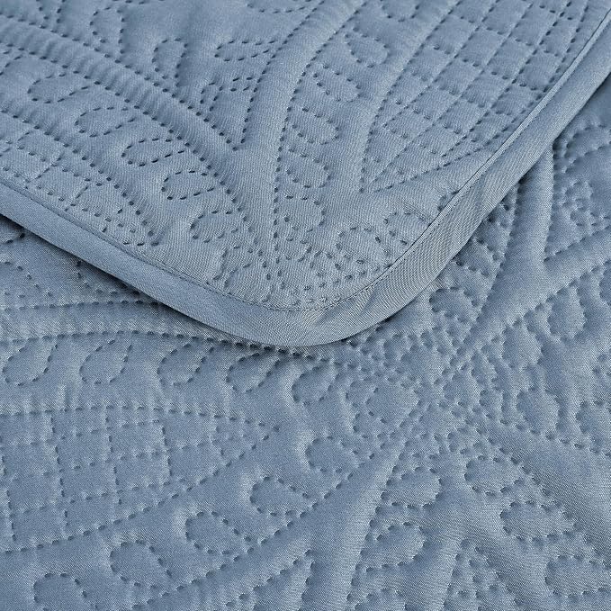 Chezmoi Collection Austin Full/Double Oversized Bedspread Set, 3-Piece Pinsonic - Image 5